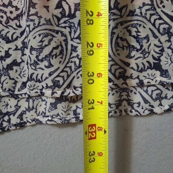 Tommy Bahama Shirt Womens Large Pink Blue Tunic Cover Up Boho Floral Print Sheer - Picture 6 of 7